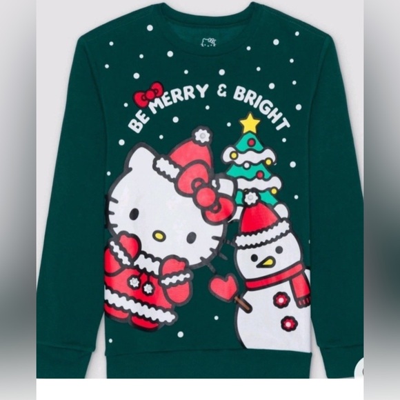 Hello Kitty Graphic Christmas Sweatshirt - Adult Size-M NWOT (S30) - Picture 1 of 4